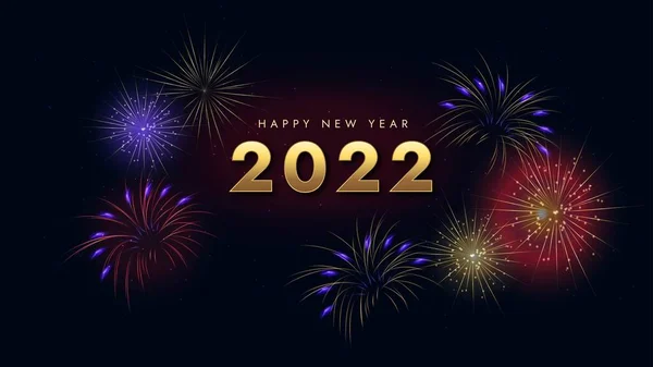 Realistic New Year 2022 Banner Abstract Design Vector Illustration — Vetor de Stock