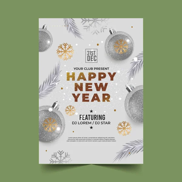 Realistic New Year Vertical Poster Template Abstract Design Vector Illustration — Vettoriale Stock