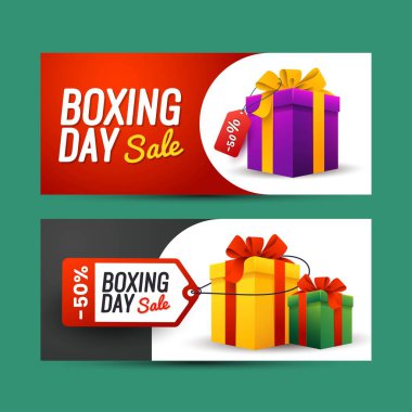 gradyan boks günü satış afişleri soyut tasarım vektör illüstrasyonunu ayarladı