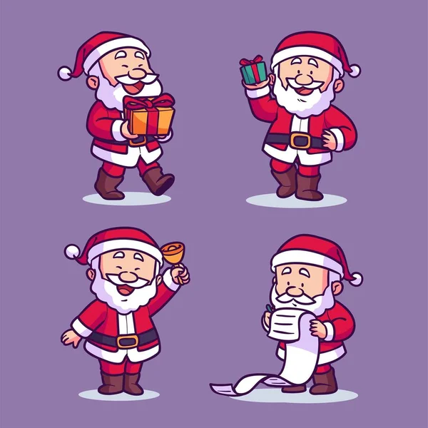 Handgezeichnete Weihnachtsmann Charaktere Sammlung Abstrakte Design Vektor Illustration — Stockvektor