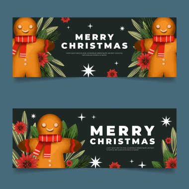 suluboya yatay noel afişleri soyut tasarım vektör illüstrasyonunu ayarlar