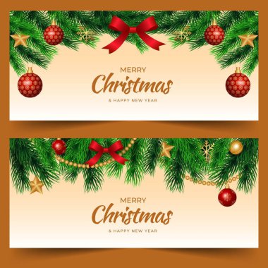 suluboya yatay noel afişleri soyut tasarım vektör illüstrasyonunu ayarlar