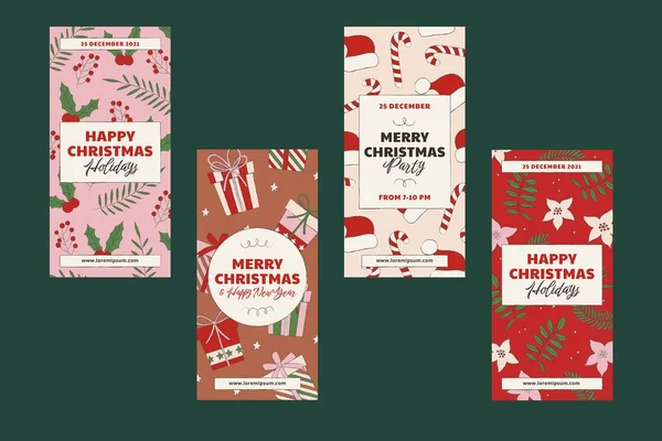 Χειροποίητα Χριστουγεννιάτικα Πανό Συλλογή Αφηρημένη Σχεδίαση Διανυσματική Απεικόνιση — Διανυσματικό Αρχείο