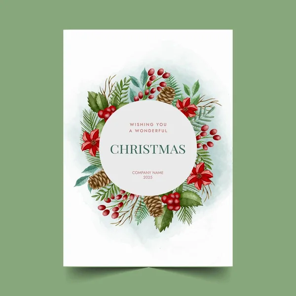 Watercolor Business Christmas Card Template Abstract Design Vector Illustration — стоковый вектор
