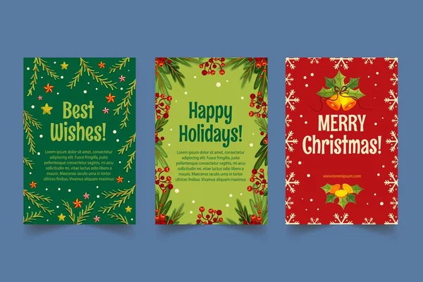 Gradient Business Christmas Cards Template Abstract Design Vector Illustration — Vetor de Stock