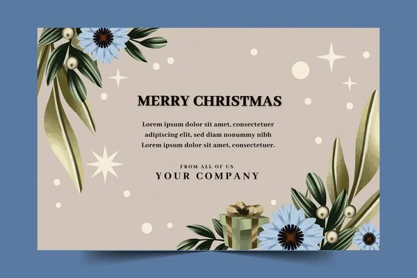 Watercolor Business Christmas Cards Abstract Design Vector Illustration — Vetor de Stock