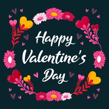 Gradyan Sevgililer Günü çiçek tasarımı vektör tasarım vektör çizimi illüstrasyonu