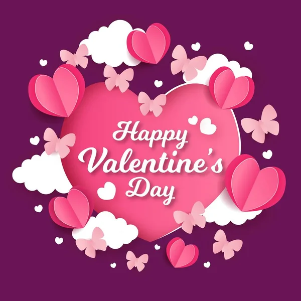 Día San Valentín Plano Fondo Diseño Vector Ilustración — Vector de stock