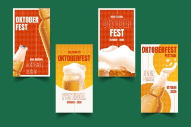 gerçekçi oktoberfest pankart koleksiyon vektör tasarımı illüstrasyonu