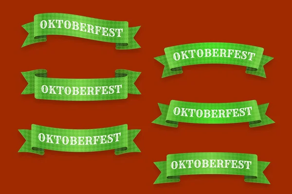 Realistico Oktoberfest Nastri Collezione Disegno Vettoriale Illustrazione — Vettoriale Stock