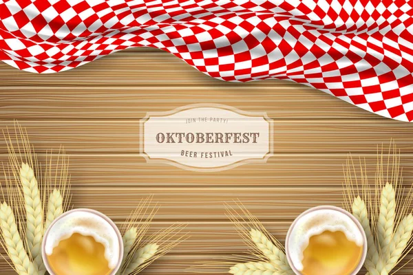 Ρεαλιστική Εικόνα Διάνυσμα Φόντου Oktoberfest — Διανυσματικό Αρχείο