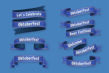 düz oktoberfest kurdeleleri koleksiyon vektör tasarımı illüstrasyonu