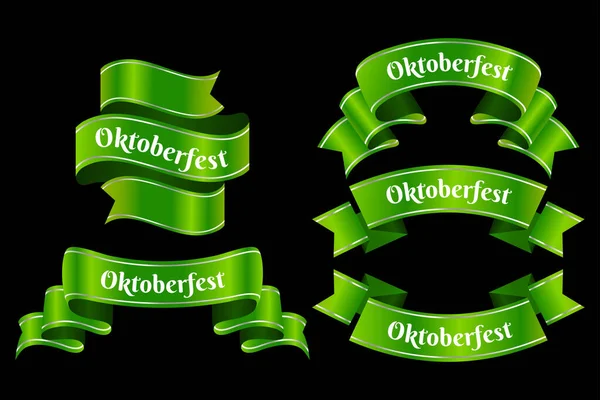 Ρεαλιστική Εικόνα Διανυσματικού Σχεδιασμού Συλλογής Κορδέλες Oktoberfest — Διανυσματικό Αρχείο