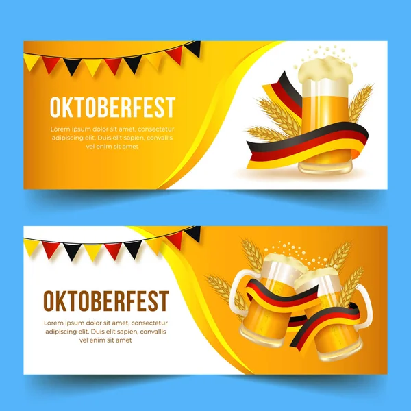 Bannières Oktoberfest Bavarois En Couleur. Fête De Bavière Et Blanc Ruban Bleu Illustration L'Oktoberfest Image Vectorielle Stock - Alamy