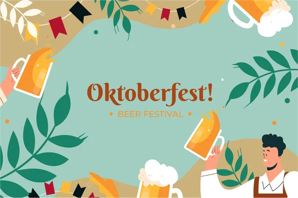 Oktoberfest Fondo Vector Diseño Ilustración — Vector de stock