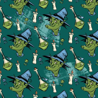 düz cadılar bayramı klasik model tasarım vektör çizimi çizimi