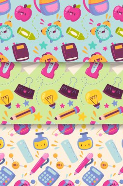 karikatür okul şablonu koleksiyon vektör tasarımı çizimi