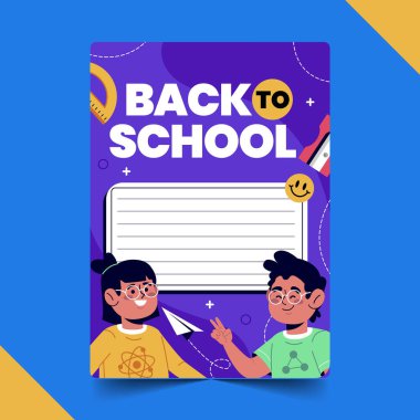 okul kartı şablonu vektör tasarımı çizimi