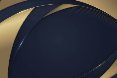 Lükslü siyah örtüşen tabakalar, altın çizgili arka plan. Koyu arkaplanda gerçekçi yarım tonlu noktalar