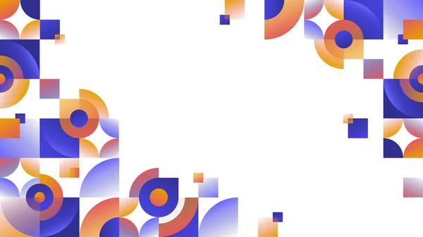 Moderní Design Horizontální Plakát Pestrobarevnými Abstraktními Geometrickými Prvky Křivkami Ploché — Stockový vektor