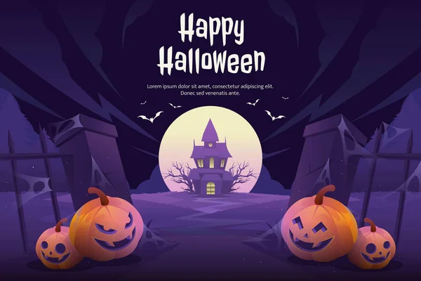 Gradiënt Halloween Achtergrond Vector Ontwerp Illustratie — Stockvector