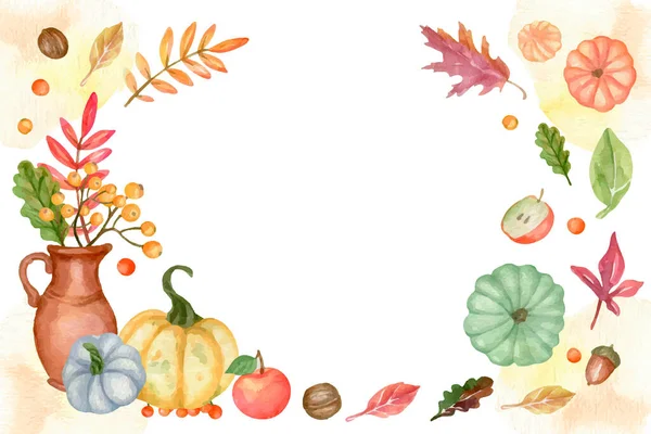 Watercolor Thanksgiving Background Vector Design Illustration — Stock Vector