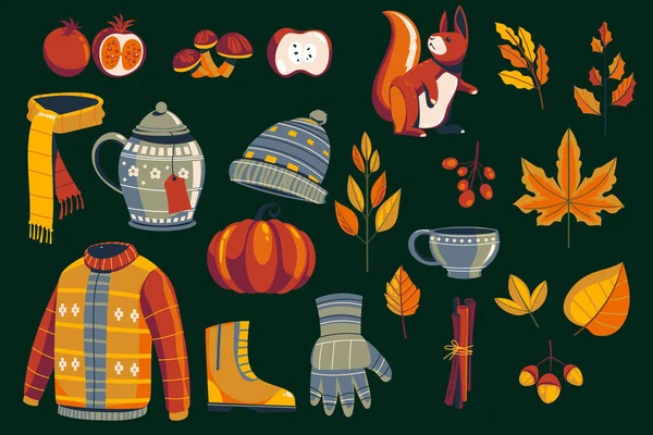 Иллюстрация Векторного Дизайна Осенних Праздников — стоковый вектор
