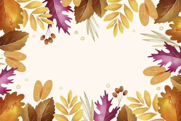 Akvarel Podzimní Oslavy Pozadí Vektor Design Ilustrace — Stockový vektor