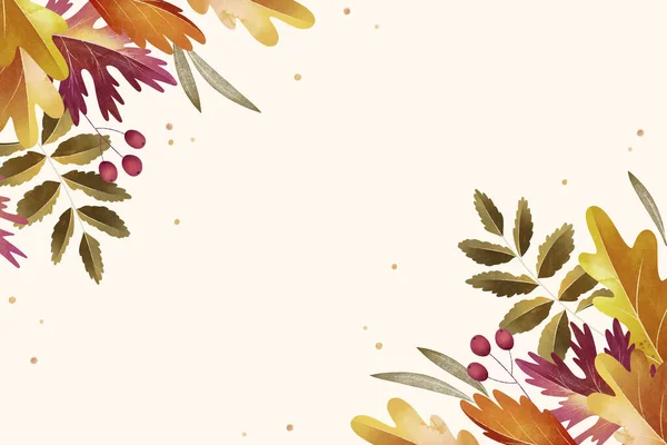 Aquarel Herfst Viering Achtergrond Vector Ontwerp Illustratie — Stockvector