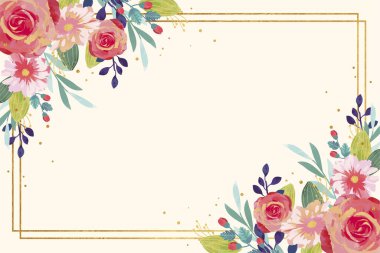 suluboya çiçek arkaplan vektör tasarımı çizimi