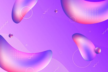 sıvı neon holografik soyut tasarım yatay pankartlar renkli damlalar ve düzenlenebilir metin vektör illüstrasyonu