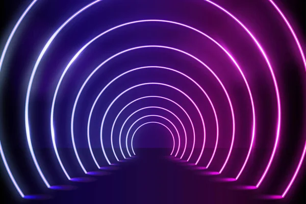 Realistische Neonlichter Linien Hintergrund Vektor Design Illustration — Stockvektor