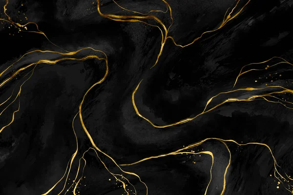 Роскошный Вектор Фона Черного Золотого Мрамора Дизайн Мраморной Текстуры Banner — стоковый вектор