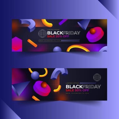 gradyan Kara Cuma satışı afiş şablonu vektör tasarım çizimi