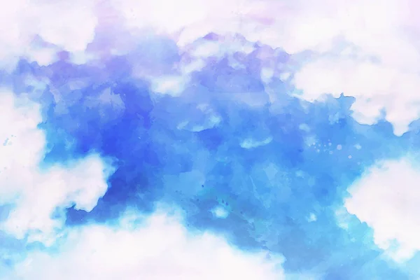 Hand Geschilderd Aquarel Pastel Lucht Achtergrond Vector Ontwerp Illustratie — Stockvector