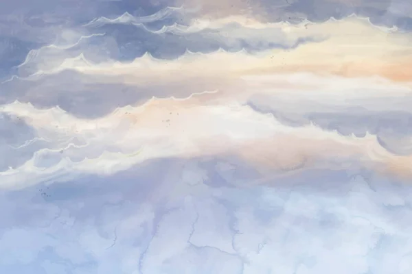 Acquerello Dipinto Mano Pastello Cielo Sfondo Vettore Disegno Illustrazione — Vettoriale Stock