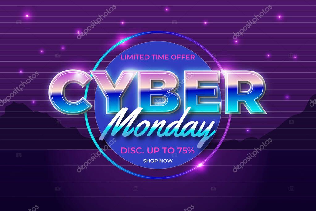 Gradient futuristic cyber monday background vector design illustration