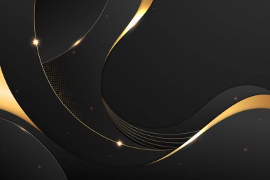 Altın çizgiler vektör tasarımı illüstrasyonlu gerçekçi lüks arkaplan