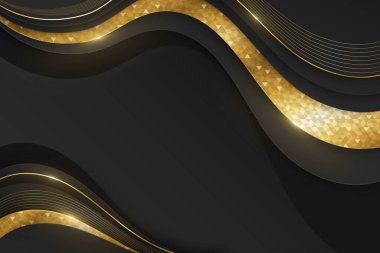 Altın çizgiler vektör tasarımı illüstrasyonlu gerçekçi lüks arkaplan