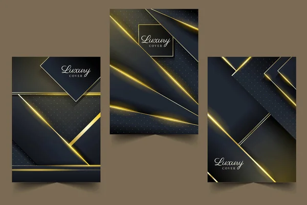 Gradient Złoty Luksusowe Okładki Kolekcja Wektor Projekt Ilustracja — Wektor stockowy