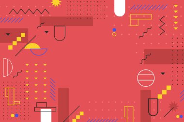 Geometrik Şekil Kombine Tasarımı ile Soyut Renkli. Tebrik Kartı, Bayrak, İniş Sayfası, Sunum Arkaplanı için Kullanılabilir