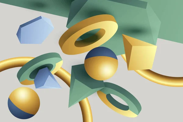 3 dikey gradyan renk afiş metin blokları izole vektör çizim ile geometrik pleksus desen dijital 3d şekiller