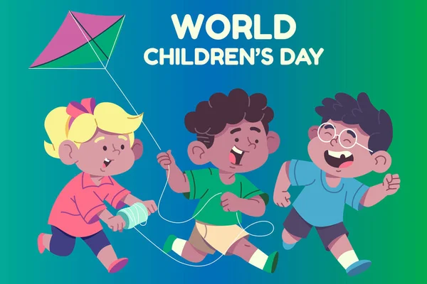 Flat World Children Day Background Vector Design Illustration — Stock Vector