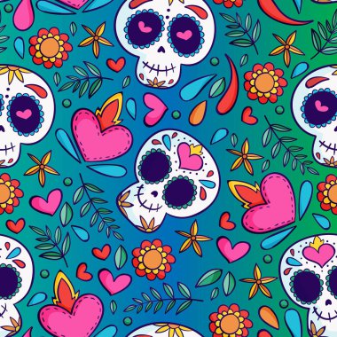 el çizimi dia de muertos desenler koleksiyon vektör tasarımı illüstrasyonu