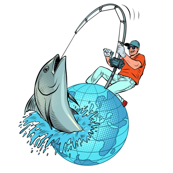 Pesca Pesca Atum Passatempos Viagens Passeios Recreação Livre Pesca Marítima — Vetor de Stock
