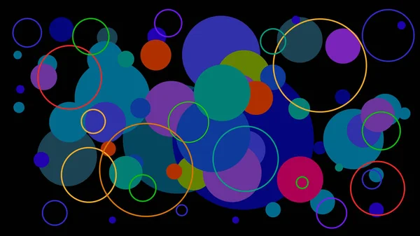 Růžové Modré Neonové Čáry Kruhy Bubliny Geometrické Tvary Virtuální Prostor — Stockový vektor