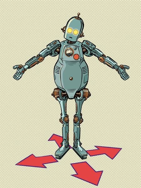 Game Character Robot Control Right Left Forward Back Businessman Fork — Image vectorielle