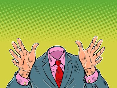 Kafasız neşeli adam kucaklaşması, dostça buluşma, iyi arkadaş. Popüler sanat retro vektör illüstrasyon klasikleri 50 'lerin 60' ların tarzı