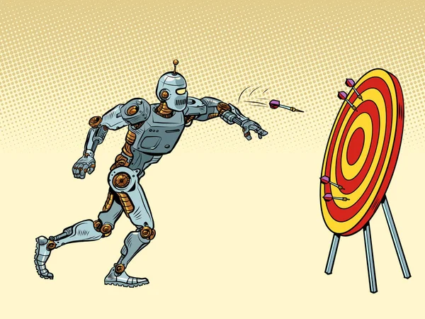 Robot Target Dart Target Accuracy Competition Sports Fun Recreation Pop — стоковый вектор