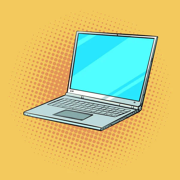 Ноутбук Поп Арт Электронное Устройство Компьютерной Ретро Векторной Иллюстрацией Стиле — стоковый вектор
